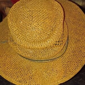 Vintage Rocha Hats Straw Sun Hat - Golden Tan